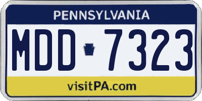 PA license plate MDD7323