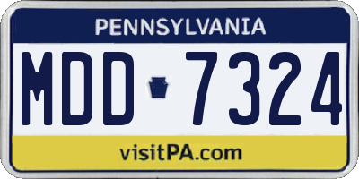 PA license plate MDD7324