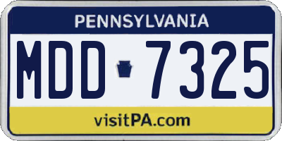 PA license plate MDD7325