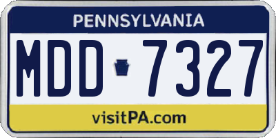 PA license plate MDD7327