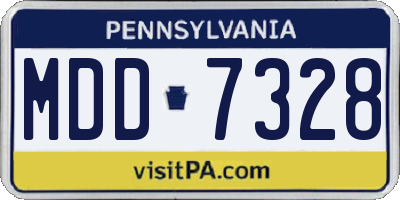 PA license plate MDD7328
