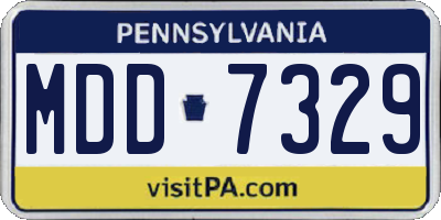 PA license plate MDD7329