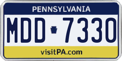 PA license plate MDD7330