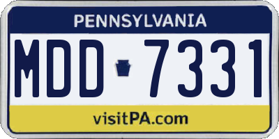 PA license plate MDD7331