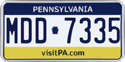 PA license plate MDD7335