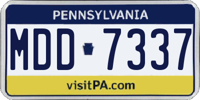 PA license plate MDD7337