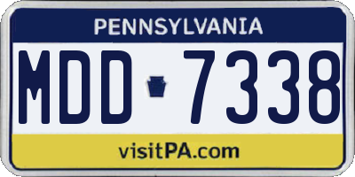 PA license plate MDD7338