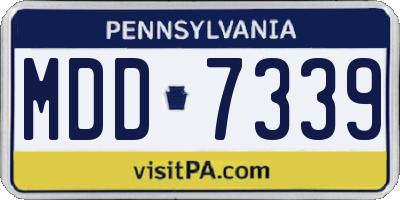 PA license plate MDD7339