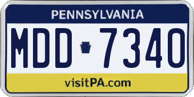 PA license plate MDD7340