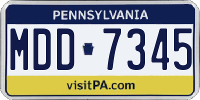 PA license plate MDD7345
