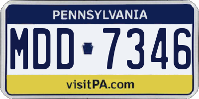 PA license plate MDD7346