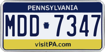 PA license plate MDD7347