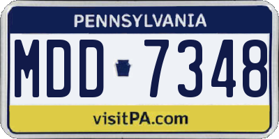 PA license plate MDD7348