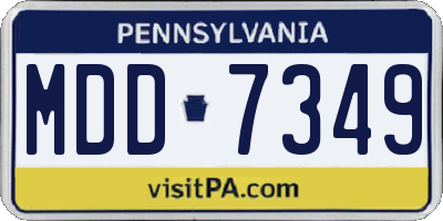 PA license plate MDD7349