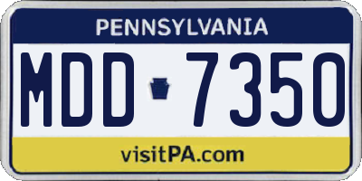 PA license plate MDD7350