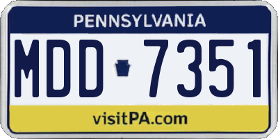 PA license plate MDD7351