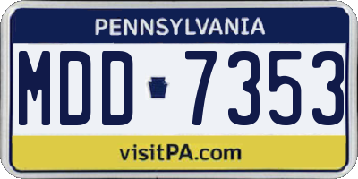 PA license plate MDD7353