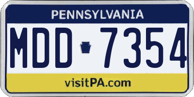 PA license plate MDD7354