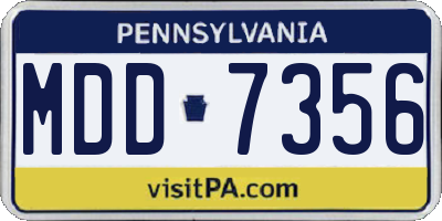 PA license plate MDD7356