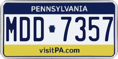 PA license plate MDD7357
