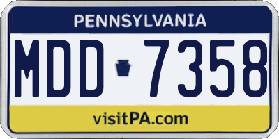 PA license plate MDD7358