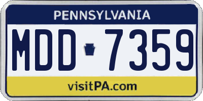 PA license plate MDD7359