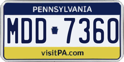 PA license plate MDD7360