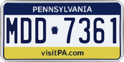 PA license plate MDD7361