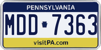 PA license plate MDD7363