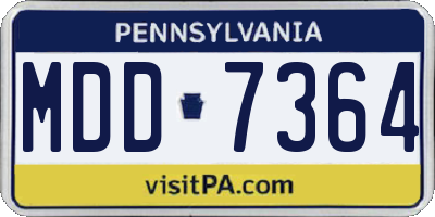 PA license plate MDD7364