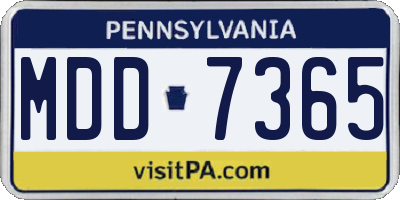 PA license plate MDD7365