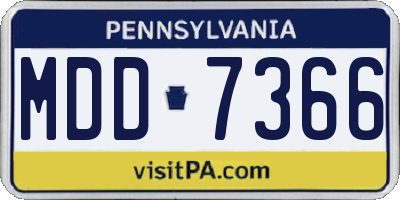 PA license plate MDD7366