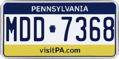 PA license plate MDD7368