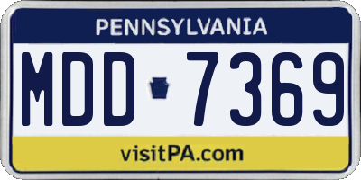 PA license plate MDD7369