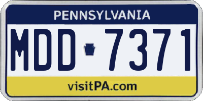 PA license plate MDD7371