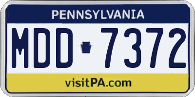 PA license plate MDD7372