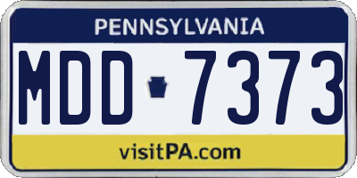 PA license plate MDD7373