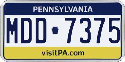 PA license plate MDD7375