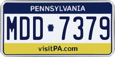 PA license plate MDD7379