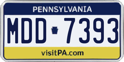 PA license plate MDD7393