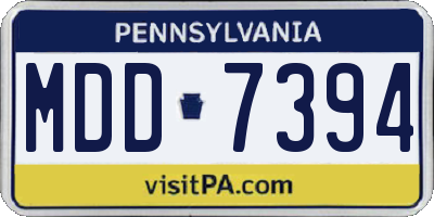 PA license plate MDD7394