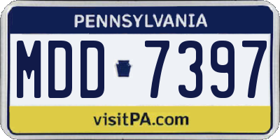PA license plate MDD7397