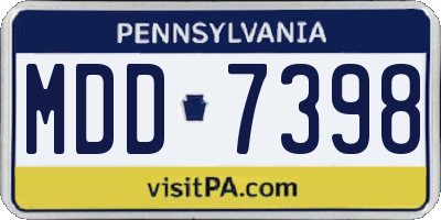 PA license plate MDD7398