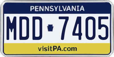 PA license plate MDD7405