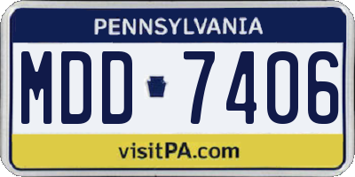 PA license plate MDD7406