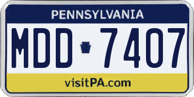 PA license plate MDD7407