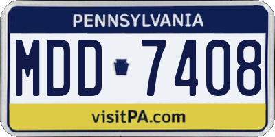PA license plate MDD7408