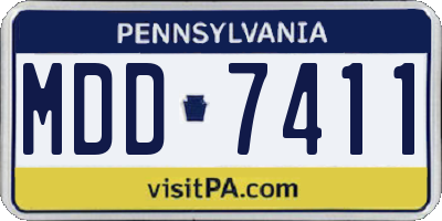 PA license plate MDD7411