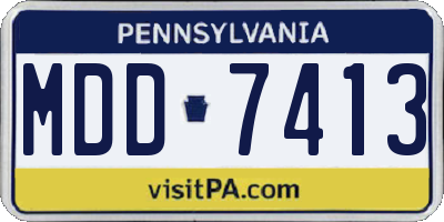 PA license plate MDD7413