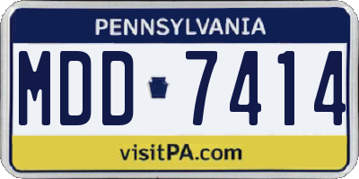 PA license plate MDD7414